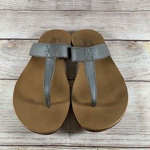 Sorel Lake Slide Leather T-Strap Thong Sandal Flip Flops Womens Size 5.5